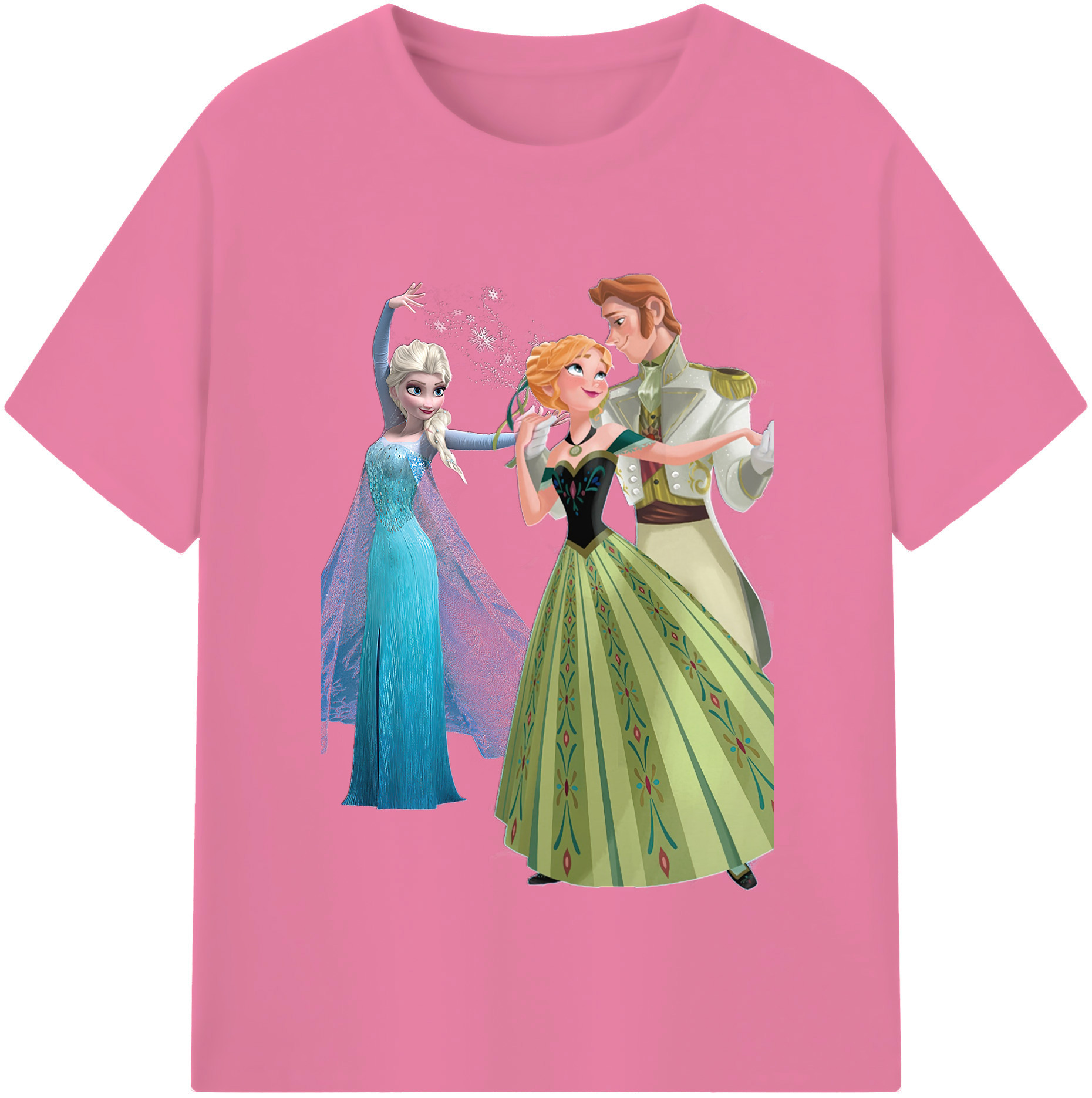 （画像用） アナと雪の女王 アンナ エルサ Frozen Anna Elsa 綿100％半袖Tシャツ（フロントプリント）
